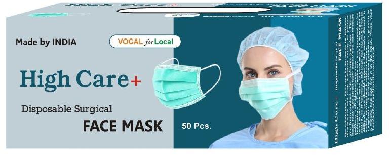 HIGHCARE+ 3PLY SURGICAL FACE MASK 50 PCS BOX
