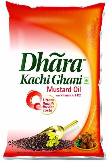 Dhara Kachhi Ghani Mustard Oil, for Cooking, Extraction Type : Machine