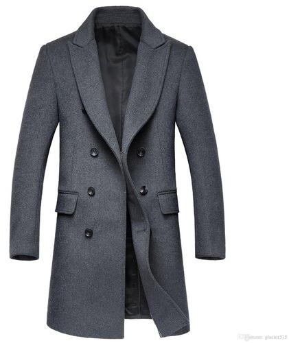 Full Sleeves Mens Woolen Overcoat, Size : XL, XXL, Pattern : Plain at ...