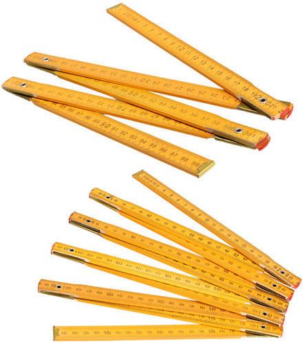 Wooden Folding Rule, for Measurement, Color : Yellow