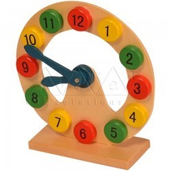 Kidken wooden Table Top Clock, Color : red