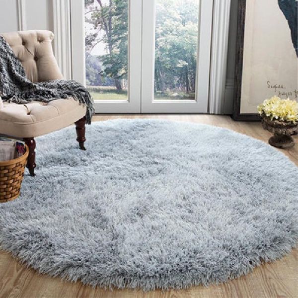 Cotton Round Shaggy Rugs, for Home, Hotel, Office, Technics : Machine Made