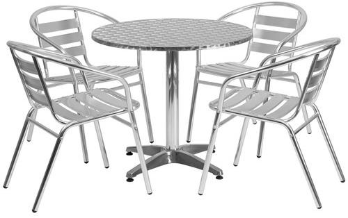 Aluminum Aluminium Dining Table Set, Pattern : Simple (4 Seater)