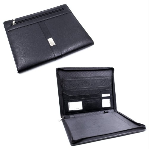 Leather File Case, Color : Black