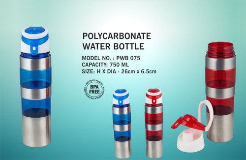 Polycarbonate Water Bottle, Color : Silver combination