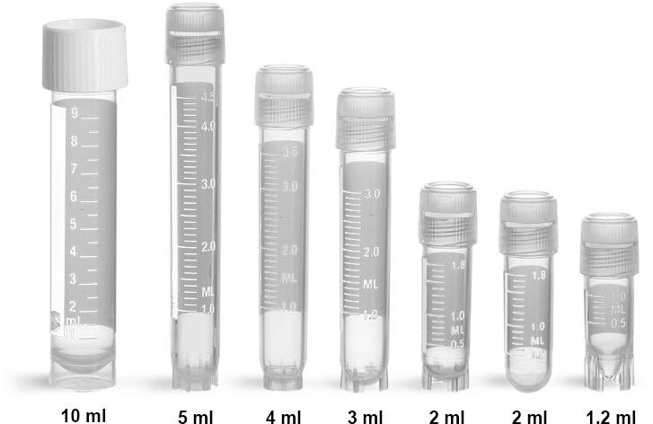 Laboratory Cryogenic Vials, for Medical Use, Capacity : 10ml--20ML