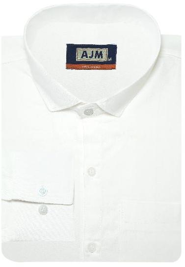 Cotton White Mens Shirt AJM Exports