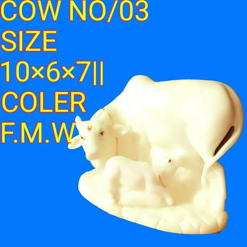 Cow resin Statue, Color : White