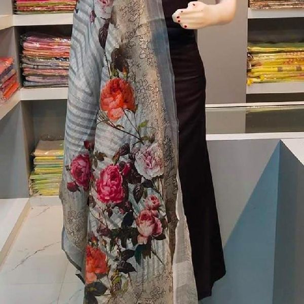 Embroidered Linen Dupatta, Occasion : Party Wear