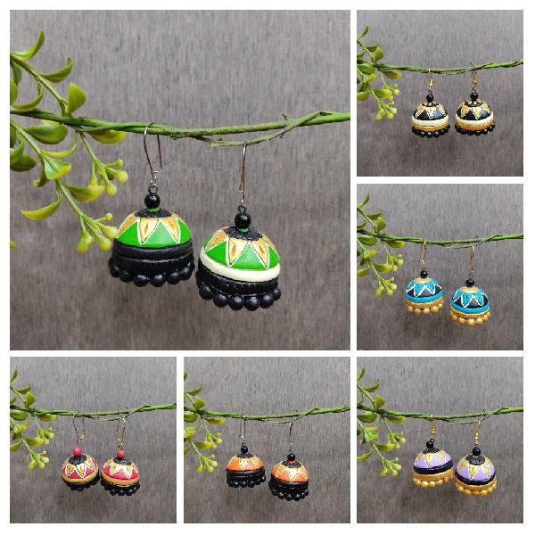 Terracotta jhumkas on sale