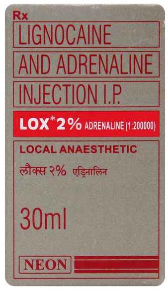LOX 2% ADRENALINE (LIGNOCAINE WITH ADRENALINE INJ)