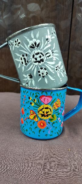 Metal Hand painted Mugs, for Hot tea, Hot Coffee, Size : Standard