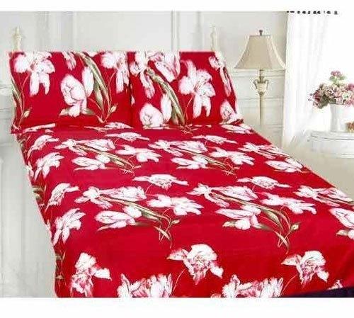 Floral Print Cotton Bed Sheet, Size : 90 x 100 Inches