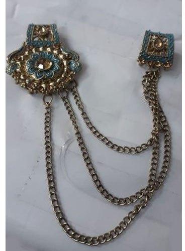 Pearl Three Chain Style Sherwani Brooch Pin