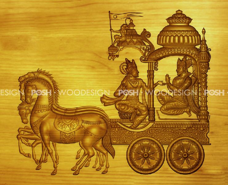 ARJUNA GEETA UPDESH (GEETHOPADESAM) - NILGIRI NILAMBUR TEAK WOOD