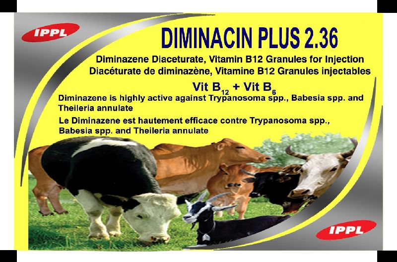 Diminazene Diaceturate, Vitamin B12 Granules for Injection 2.36