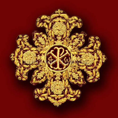 Hand Embroidered Cross, Color : Golden