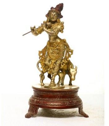 10 X 6 Inch Bronze Krishna Statue