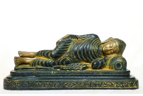 5 X 10 Inch Black Gold Bronze Buddha Statue