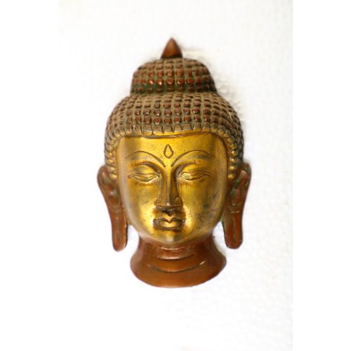 6 X 4 Inch Bronze Buddha Head Statue