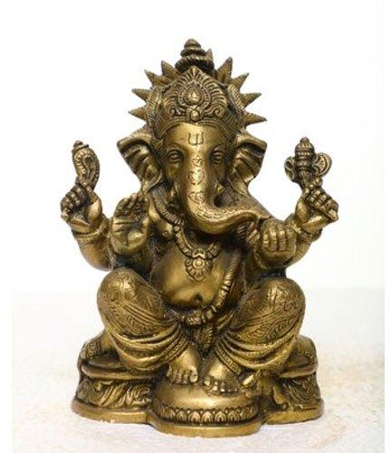 7 X 6 Inch Bronze Ganesh Statue