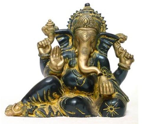 9 X 12 Inch Bronze Ganesh Statue