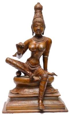 Antique Bronze Parvati Statue, Color : Brown