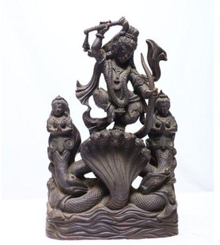 Chola Art Black Bronze Krishna Statue, Packaging Type : Box