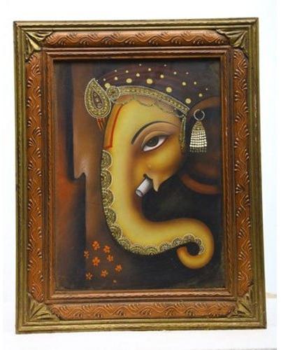 Ganesh Print Zaroka Canvas Painting, Style : Hanging