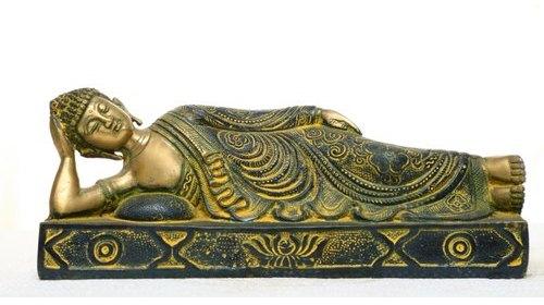 Lord Resting Bronze Buddha Statue, Style : Handmade