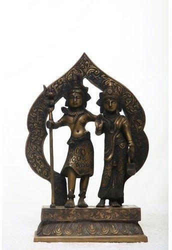 Modern Bronze Shiva Parvati Statue