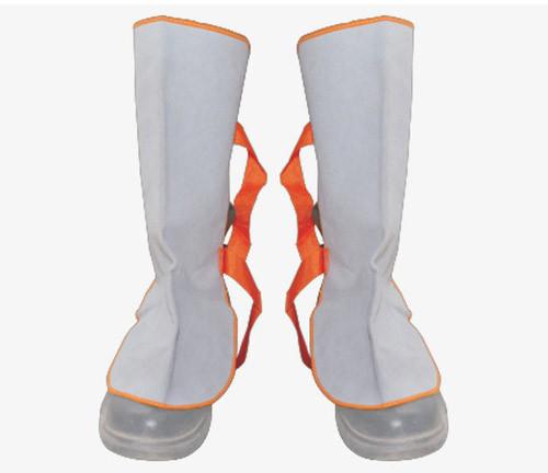 S-SAFE Leather Welder Leg Guard, Color : Grey Orange