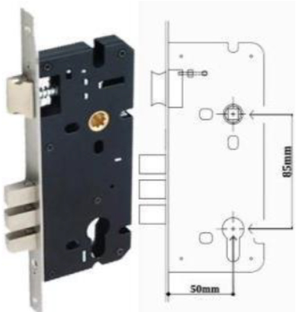 Rectangular Polished 60X85mm Lock Body, Color : Grey