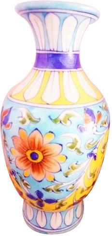 Aditya Blue Ceramic Printed Pottery Vases, Color : Multicolor