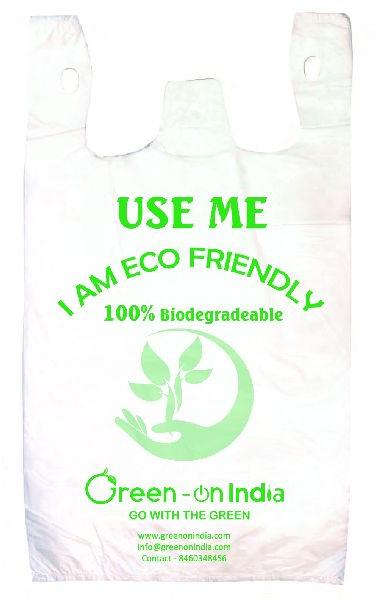 Plain compostable carry bags, Color : White