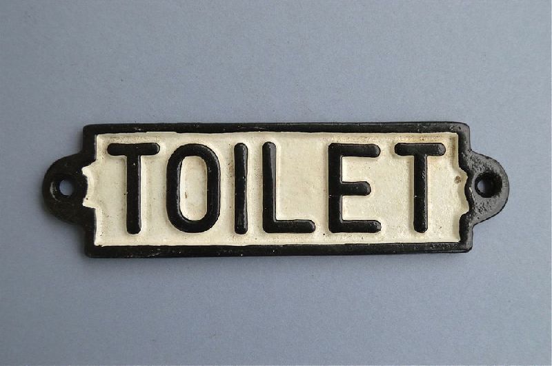 CAST IRON TOILET DOOR WALL SIGN PLAQUE TOILET SIGN - DND Iron Hardware ...