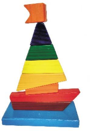 Wooden Boat Block Puzzle Toy