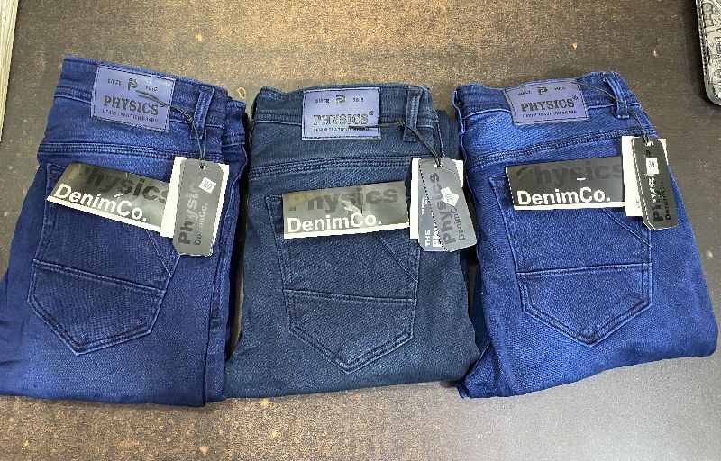 Physics Denim Plain mens jeans, Feature : 5 Pockets, Color Fade Proof, Skinny, Slim Fit, Straight Leg