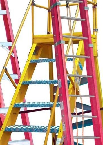 FRP Fiberglass Extension Ladder, Color : yellow or red