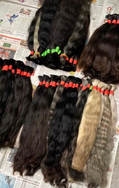 Bulk Processed Remy Hair, Color : black gray