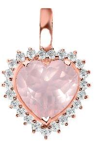 Natural Certified Rose Quartz Gemstone Heart Shaped Pendant