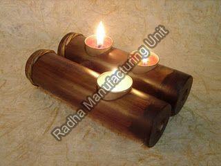 Bamboo Candle Holder, for Dust Resistance, Shiny, Feature : Attractive Designs