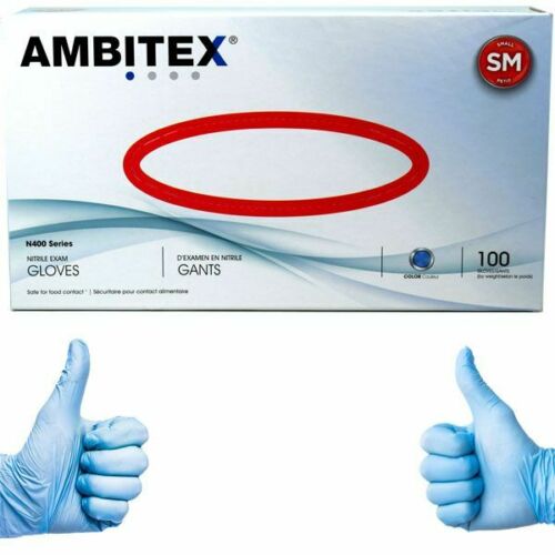 AMBITEX NITRILE POWDER FREE GLOVES, Color : Blue