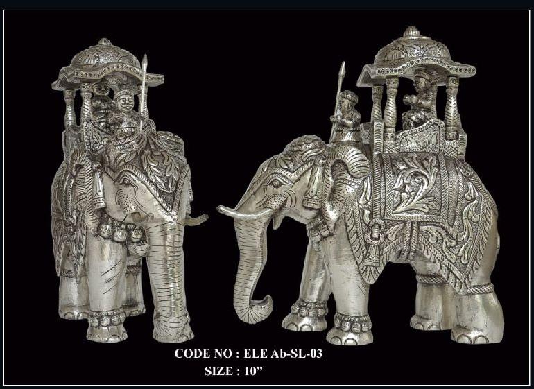  Polished Silver Elephant Statue, for Home