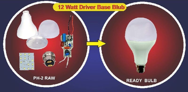 12 Watt Driver Base Bulb, Color : White