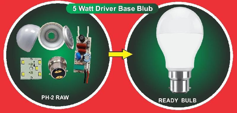 5 Watt Driver Base Bulb, Color : White