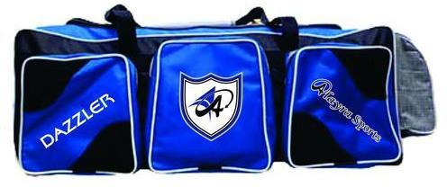 Alayra dazzler PU Cricket Team Kit Bag, Color : Black, white blue