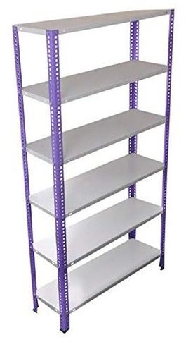 Rectangular Mild Steel Slotted Angle Rack, Color : Grey