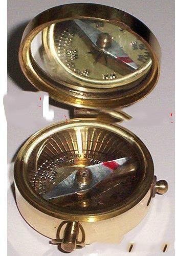 Brass Mirror Compass, Display Type : Analog
