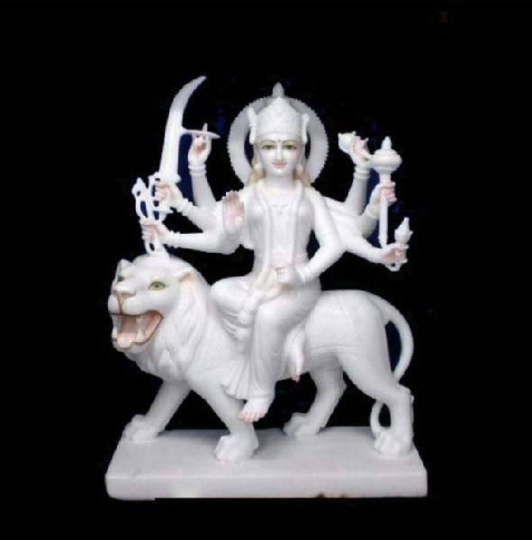 Plain Marble Durga Statue, Packaging Type : Carton Box